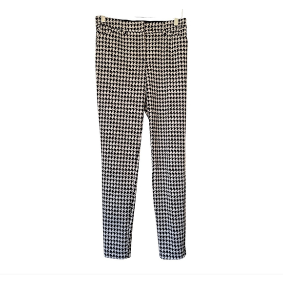 Women's Express Black White Houndstooth Stretch Skinny Mid Rise Pants Size 4R - Picture 1 of 10